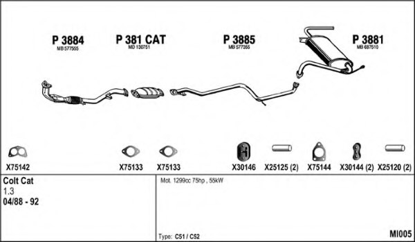 FENNO MI005 Exhaust System